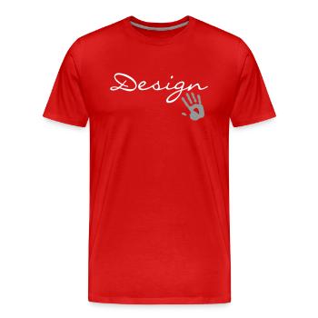 design - Männer Premium Bio T-Shirt - Rot - Vorne - Damien (186cm)