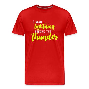 I Was Lightning Before The Thunder - T-shirt bio Premium Homme - rouge - Devant - Damien (186cm)