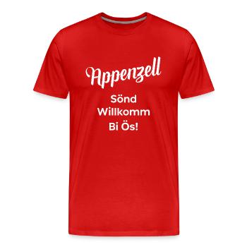 Appenzell - T-shirt bio Premium Homme - rouge - Devant - Damien (186cm)