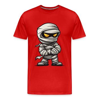 Mumie Halloween Comic - Männer Premium Bio T-Shirt - Rot - Vorne - Damien (186cm)
