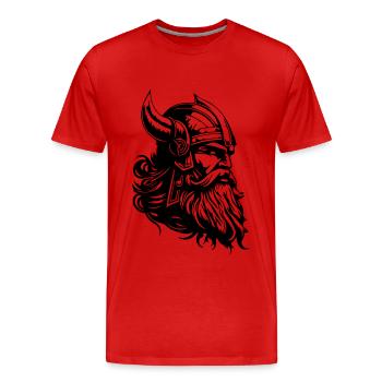Viking Head Warrior Viking - T-shirt bio Premium Homme - rouge - Devant - Damien (186cm)