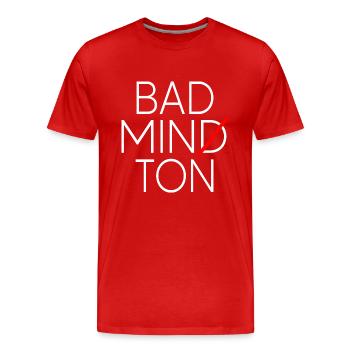 badminton badminton badminton badminton - T-shirt bio Premium Homme - rouge - Devant - Damien (186cm)