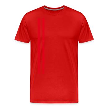 Streifen Rot - Männer Premium Bio T-Shirt - Rot - Vorne - Damien (186cm)