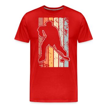 Eishockey Ice Hockey - Männer Premium Bio T-Shirt - Rot - Vorne - Damien (186cm)