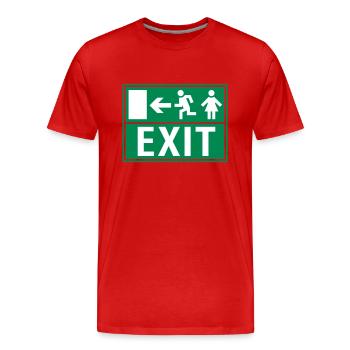 EXIT (NOTAUSGANG) - Männer Premium Bio T-Shirt - Rot - Vorne - Damien (186cm)