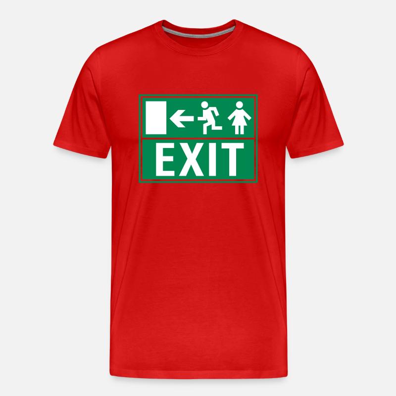EXIT (NOTAUSGANG) - Männer Premium Bio T-Shirt - Rot