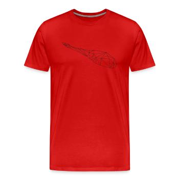 Jambon serrano - T-shirt bio Premium Homme - rouge - Devant - Damien (186cm)