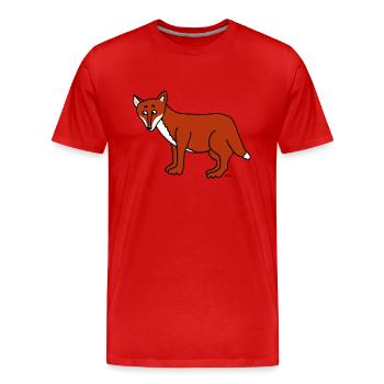 Natur Wild Wald Rotwild Fuchs - Männer Premium Bio T-Shirt - Rot - Vorne - Damien (186cm)