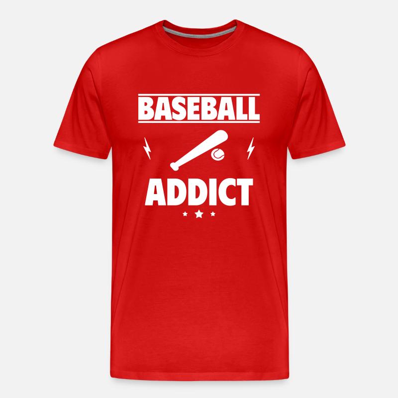 Baseball-Süchtig - Männer Premium Bio T-Shirt - Rot