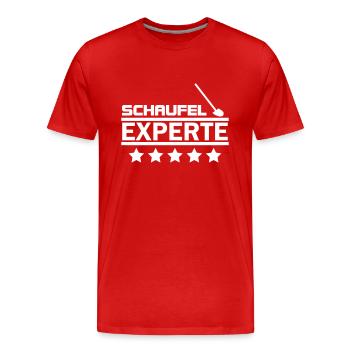 schaufel experte - Männer Premium Bio T-Shirt - Rot - Vorne - Damien (186cm)