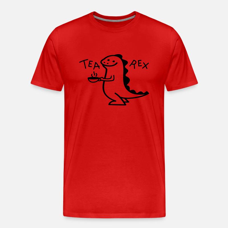 Dino als Tea Rex (b) - Männer Premium Bio T-Shirt - Rot