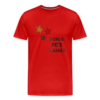 BONNE FÊTE. FÊTE DES MÈRES. FÊTE DES PÈRES. FÊTE - T-shirt bio Premium Homme - rouge - Devant - Damien (186cm)