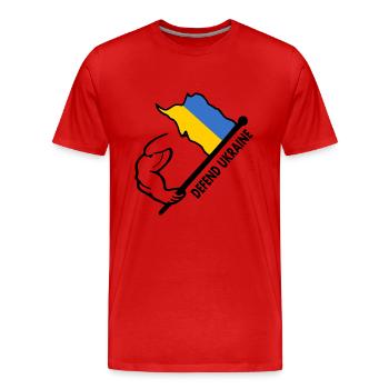 Defend ukraine - Men's Premium Organic T-Shirt - red - Front - Damien (186cm)