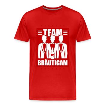 Enterrement de vie de jeune fille de marié - T-shirt bio Premium Homme - rouge - Devant - Damien (186cm)