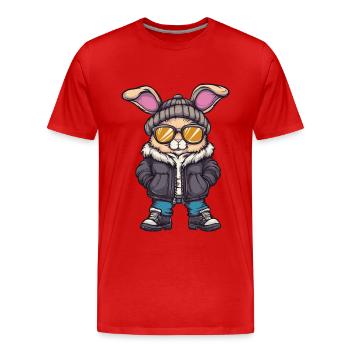 Lapin Hiver - T-shirt bio Premium Homme - rouge - Devant - Damien (186cm)