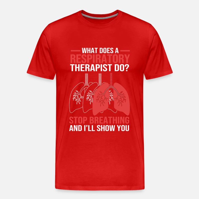 Atmung Atmen Sauerstoff - Männer Premium Bio T-Shirt - Rot