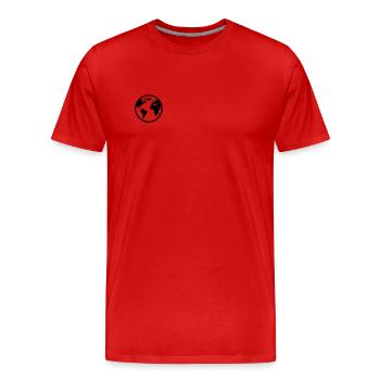 The World - Männer Premium Bio T-Shirt - Rot - Vorne - Damien (186cm)