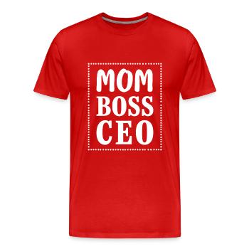 Mom CEO Mental de maman fort - T-shirt bio Premium Homme - rouge - Devant - Damien (186cm)