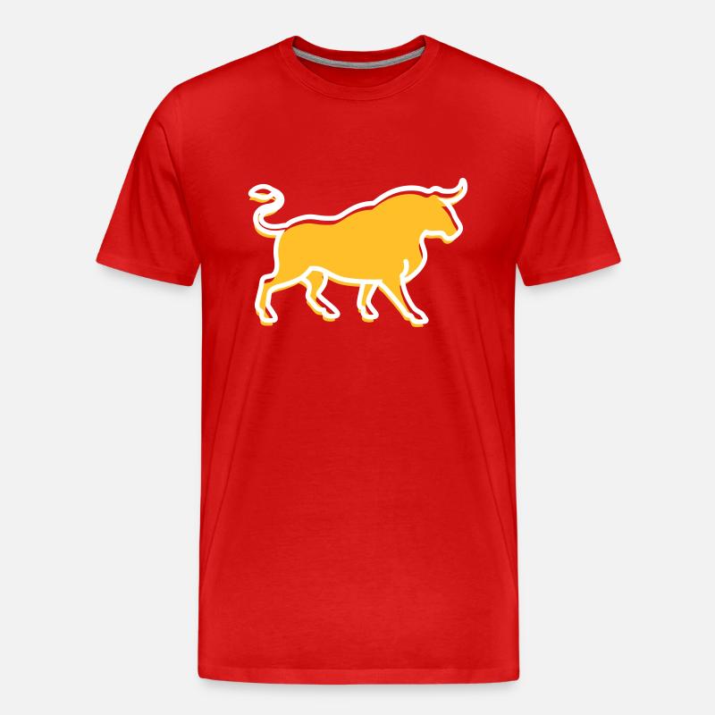 Ein wilder Stier - Männer Premium Bio T-Shirt - Rot