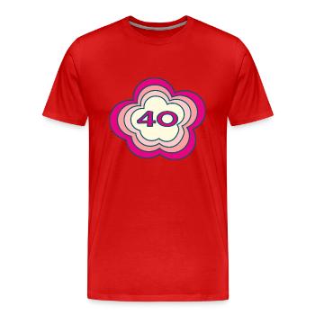 40. 40 JAHRE. 40-JÄHRIGES JUBILÄUM. GEBURTSTAG 40 JAHRE. - Männer Premium Bio T-Shirt - Rot - Vorne - Damien (186cm)