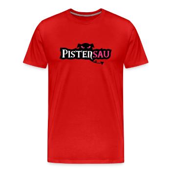 Pistensau - T-shirt bio Premium Homme - rouge - Devant - Damien (186cm)