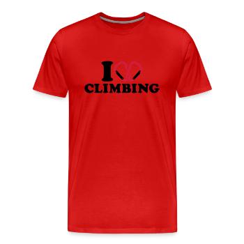 I love Climbing - T-shirt bio Premium Homme - rouge - Devant - Damien (186cm)