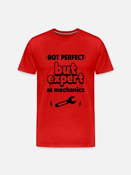expert at Mechanics - Men's Premium Organic T-Shirt - red