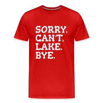 Tut mir leid, dass ich mich nicht verabschieden kann - Männer Premium Bio T-Shirt - Rot - Vorne - Damien (186cm)