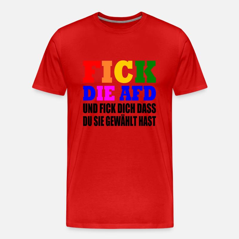 Fck afd - fick die afd - Männer Premium Bio T-Shirt - Rot