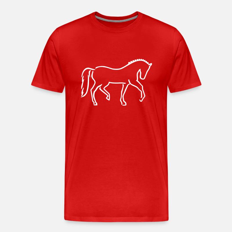 Pferd - Männer Premium Bio T-Shirt - Rot