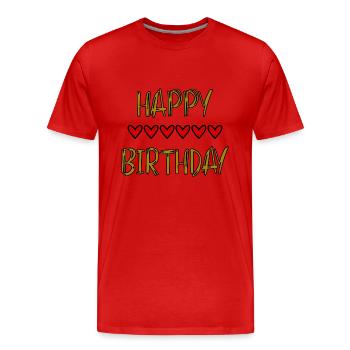 JAHRESTAG. ALLES GUTE ZUM GEBURTSTAG!. ALLES GUTE ZUM GEBURTSTAG!. - Männer Premium Bio T-Shirt - Rot - Vorne - Damien (186cm)