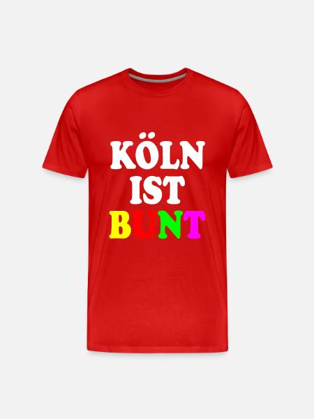 Köln ist bunt - Männer Premium Bio T-Shirt - Rot