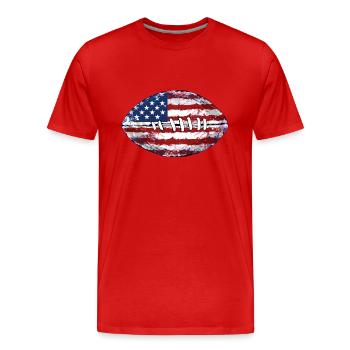 American Football United States Flag - Men's Premium Organic T-Shirt - red - Front - Damien (186cm)