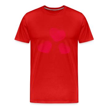 HERZ. HERZ. HEILIGER VALENTINSTAG. LIEBE. LIEBE. HERZ - Männer Premium Bio T-Shirt - Rot - Vorne - Damien (186cm)