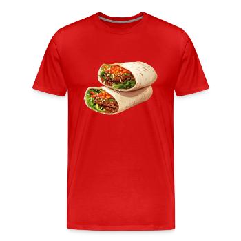 Döner Wrap Dürüm Kulinarisches Street Food Design - Männer Premium Bio T-Shirt - Rot - Vorne - Damien (186cm)