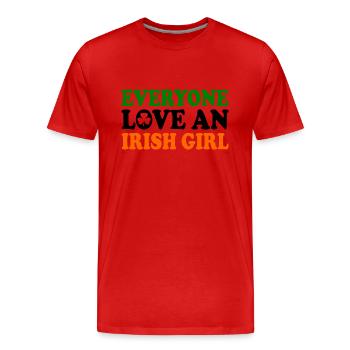 everyone loves an irish girl - Männer Premium Bio T-Shirt - Rot - Vorne - Damien (186cm)
