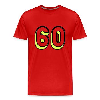 60. 60 JAHRE. 60-JÄHRIGES JUBILÄUM. JUBILÄUM 60 JAHRE - Männer Premium Bio T-Shirt - Rot - Vorne - Damien (186cm)