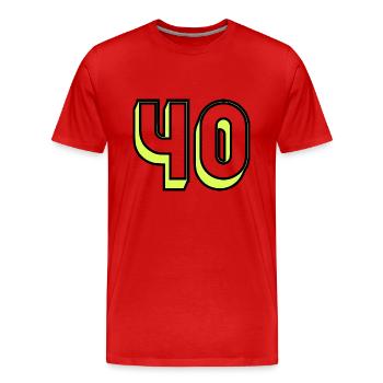 40. BIRTHDAY. HAPPY BIRTHDAY. - Men's Premium Organic T-Shirt - red - Front - Damien (186cm)