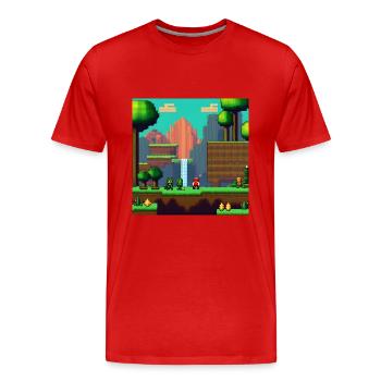 Jeu vidéo pour gamers - T-shirt bio Premium Homme - rouge - Devant - Damien (186cm)