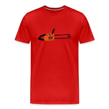 la scie à chaîne - T-shirt bio Premium Homme - rouge - Devant - Damien (186cm)