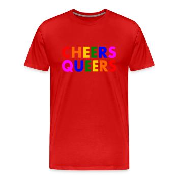 Cheers queers - T-shirt bio Premium Homme - rouge - Devant - Damien (186cm)