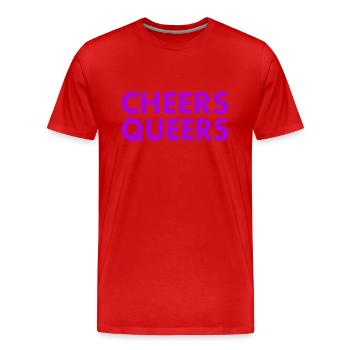 Cheers queers - T-shirt bio Premium Homme - rouge - Devant - Damien (186cm)