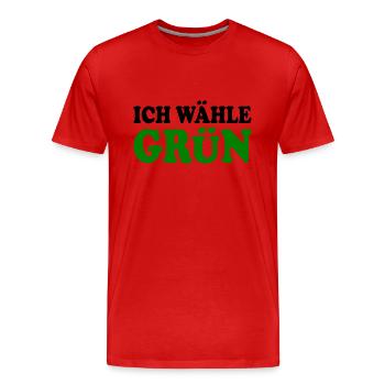 I choose green - Men's Premium Organic T-Shirt - red - Front - Damien (186cm)