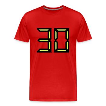 30. 30 YEARS. 30TH ANNIVERSARY. BIRTHDAY 30 YEARS. - Men's Premium Organic T-Shirt - red - Front - Damien (186cm)