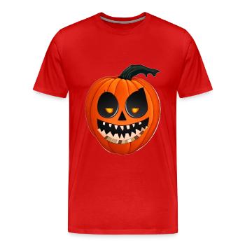 Lanterne de citrouille d’Halloween - T-shirt bio Premium Homme - rouge - Devant - Damien (186cm)