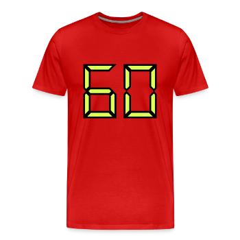 60 JAHRE. 60-JÄHRIGES JUBILÄUM. GEBURTSTAG 60 JAHRE. 60 - Männer Premium Bio T-Shirt - Rot - Vorne - Damien (186cm)