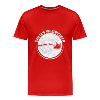 Teckel viennois Noël - T-shirt bio Premium Homme - rouge - Devant - Damien (186cm)