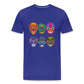 Lucha Libre Wrestler Lutte Mexicaine Luchador - T-shirt bio Premium Homme - bleu roi - Devant - Damien (186cm)