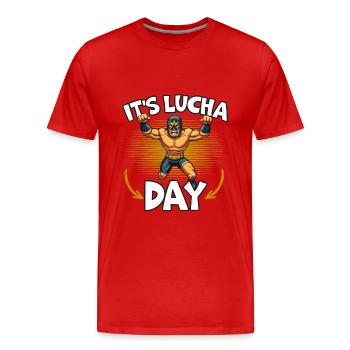 Lucha Libre Wrestler Lutte Mexicaine Luchador - T-shirt bio Premium Homme - rouge - Devant - Damien (186cm)