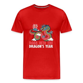 Jahr Des Drachen, Chinesisches Neujahr 2024 - Männer Premium Bio T-Shirt - Rot - Vorne - Damien (186cm)